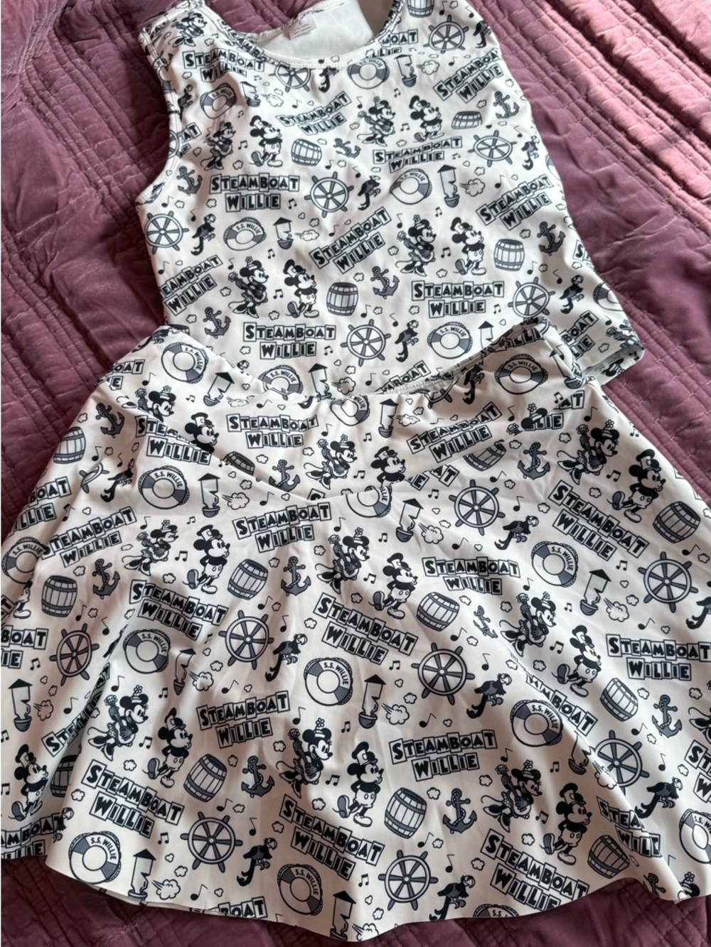 Steamboat Willie Black & White Two-Piece Dress